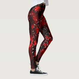 Legging Mistura de pétalas vermelhas chuvosas e rústicas s