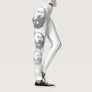Legging Mistura Gótica Yin Yang Vampire Skull