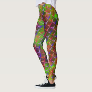 Legging Misturar esverdeados, vermelhos, castanhos, lilás 