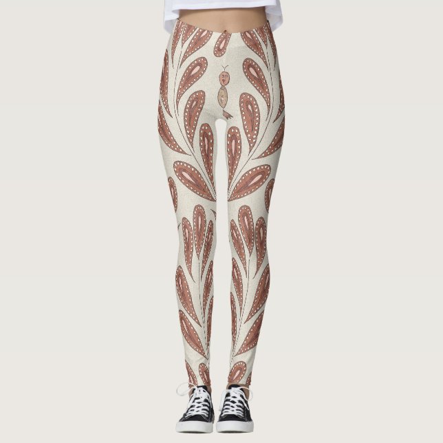 Legging Mocha Mousse Floral Birds (Frente)