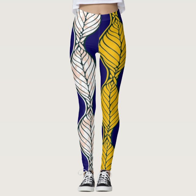 Legging Moda Africana - Ornamento de Padrão Sem Costura (Frente)