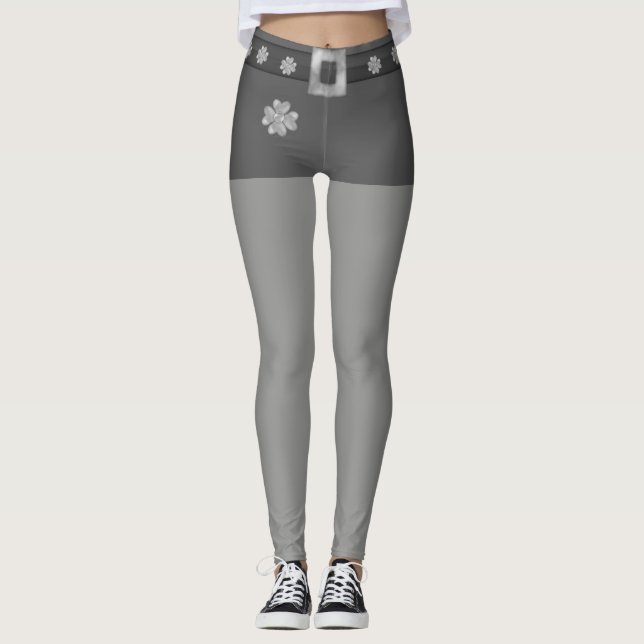 Legging Moda Cinza e Prata (Frente)