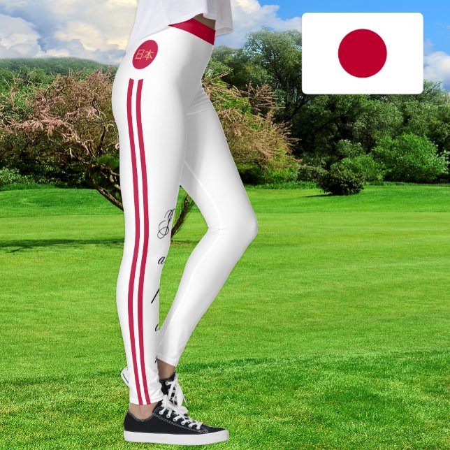 Legging Moda da bandeira japonesa, fã de viagem/esporte (Criador carregado)