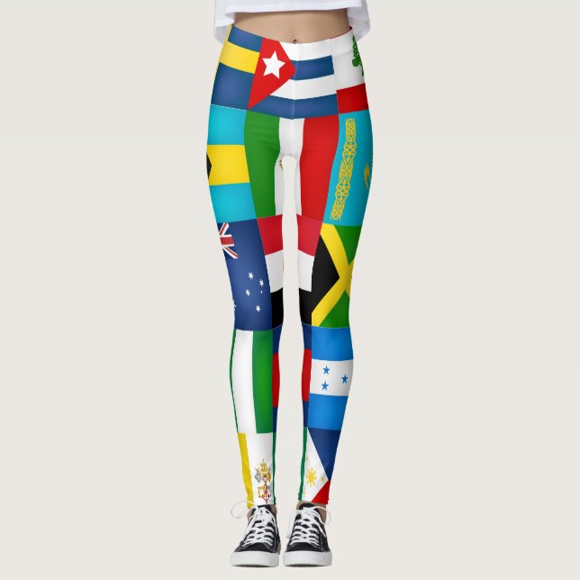 Legging Moda das Bandeiras do Mundo Legal (Frente)