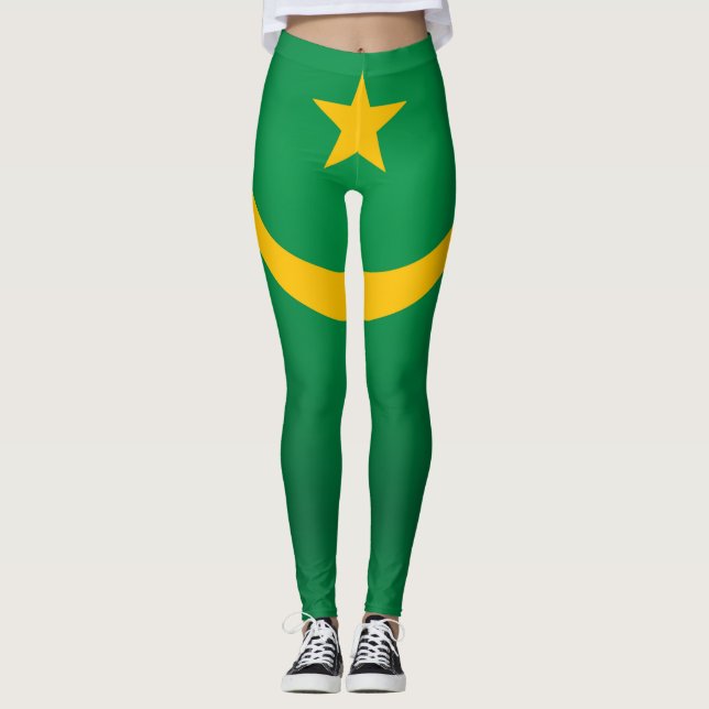 Legging Moda de Bandeira da Mauritânia legal (Frente)