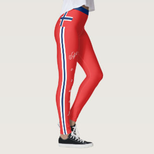 Legging Moda de bandeira da Noruega e da Noruega, adeptos
