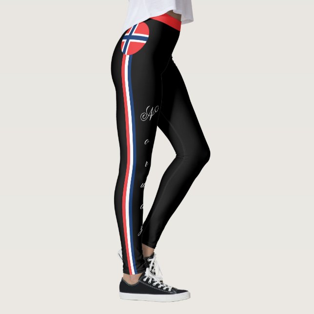 Legging Moda de bandeira da Noruega e da Noruega, adeptos  (Direita)