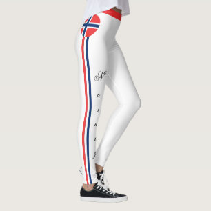 Legging Moda de bandeira da Noruega e da Noruega, adeptos