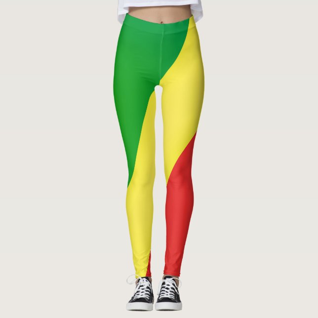 Legging Moda De Bandeira Da República legal Do Congo (Frente)