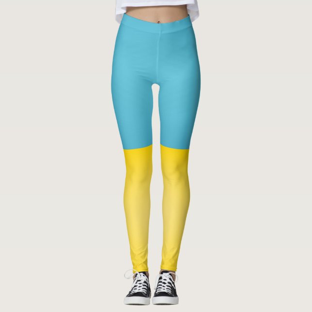 Legging Moda de Bandeira da Ucrânia Legal (Frente)