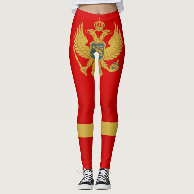 Legging Moda de Bandeira do Montenegro Legal (Frente)