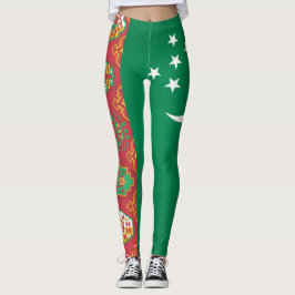 Legging Moda de Bandeira do Turquemenistão Legal