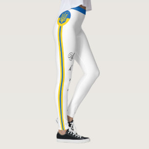 Legging Moda de bandeira ucraniana e ucraniana/esportes