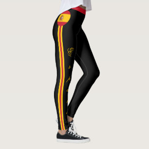 Legging Moda de espanha e bandeira espanhola, ventiladores