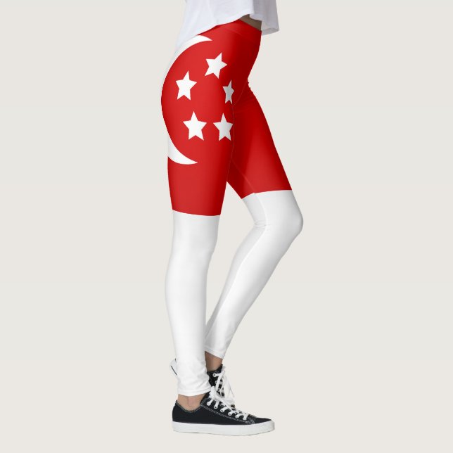 Legging Moda de Sinalizador de Singapura legal (Direita)