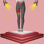 Legging Moda de tendência de Rosa de textura de couro pret<br><div class="desc">Melhore seu guarda-roupa com minhas calças de malhação alongadas, uma combinação perfeita de estilo e conforto moderno. Projetados para mulheres e meninas, essas leggings de tendências são ideais para corrida, corrida ou qualquer rotina de exercícios, oferecendo um aspecto chique, mas funcional. Apresentando um padrão de rosa vermelha único em uma...</div>