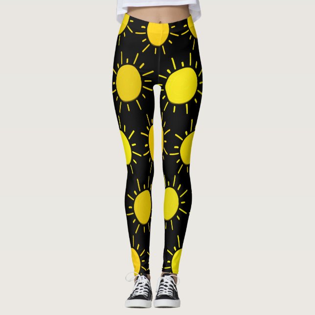 Legging Moda Feliz Sol Amarelo (Frente)