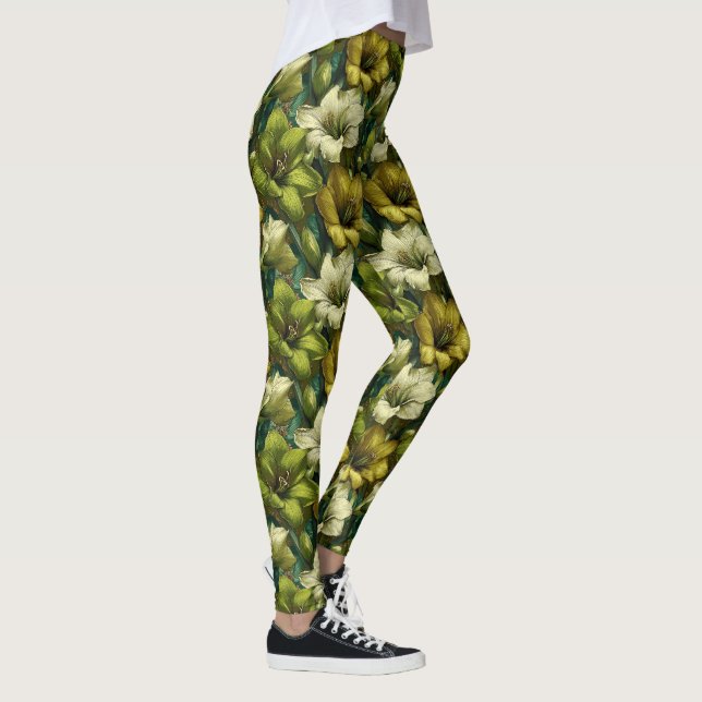 Legging Moda Fitness Verde Amaryllis Acento Natal  (Direita)