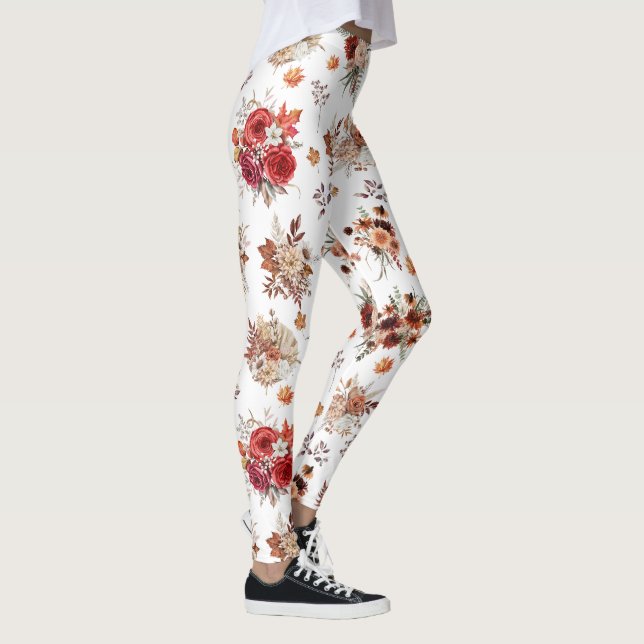 Legging moda floral de aquarela outono (Direita)