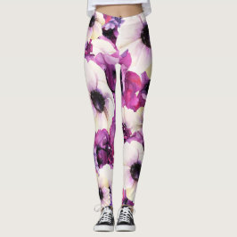 Legging Moda Floral em Aquarela Roxa Ousada