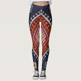 Legging Moda geométrica vintage clássica colorida