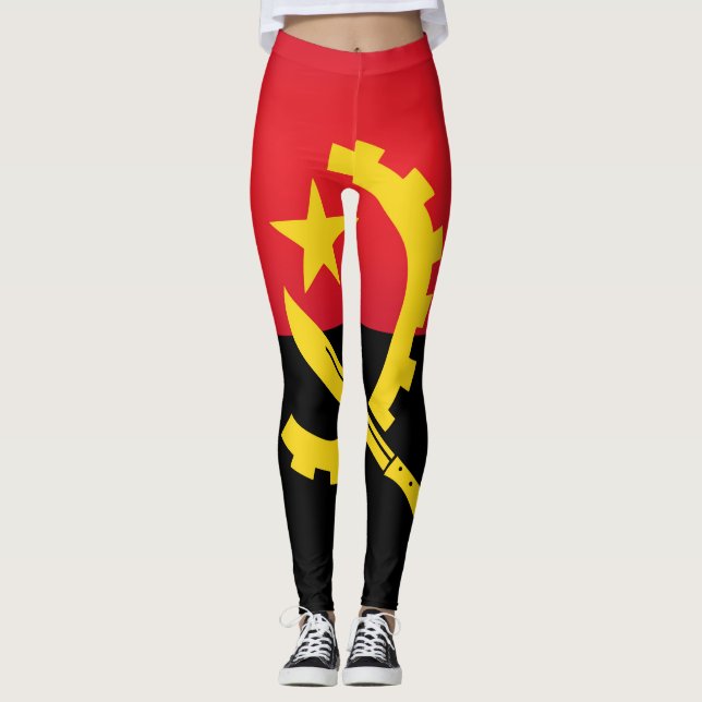 Legging Moda Legal da bandeira Angola (Frente)