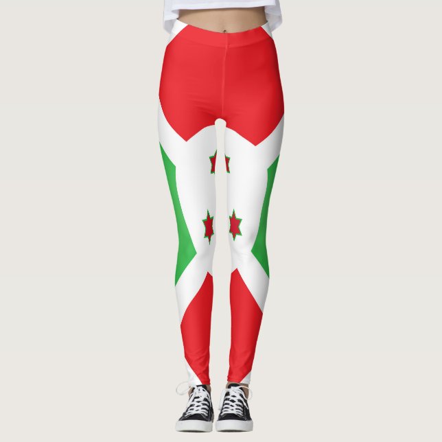Legging Moda Legal de Bandeira do Burundi (Frente)