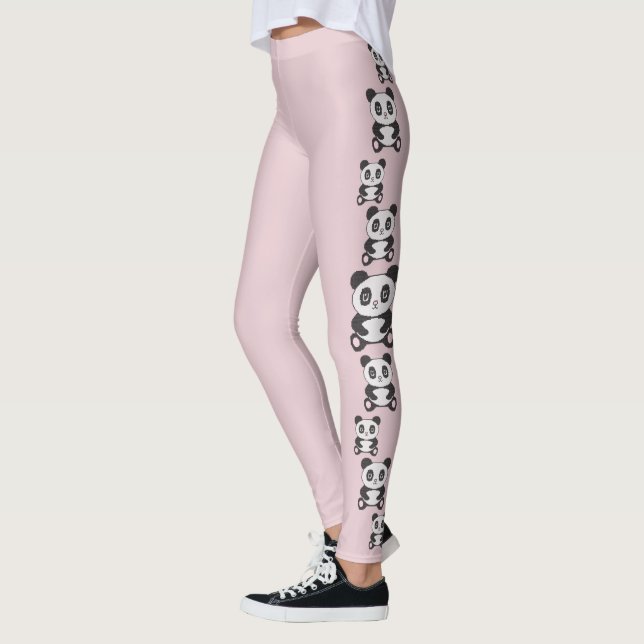 Legging Moda Original Cartoon Engraçado Panda de Bordado C (Esquerda)