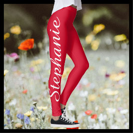 Legging Moda Personalizada de Cerery Red/Leggings de Yoga 