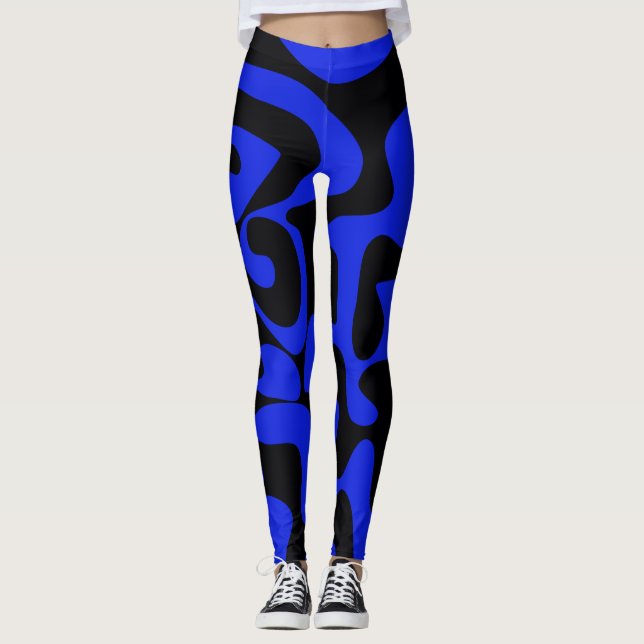 Legging Moda Real Azul Negro (Frente)