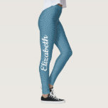 Legging Modelo de Texto de Nome Personalizado<br><div class="desc">Nome Personalizado Logotipo de Modelo de Imagem de Texto Mulheres Personalizadas Leggings Azuis Elegantes Modernas Elegantes.</div>