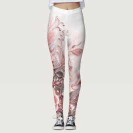 Legging modelo floral cor-de-rosa-bebê personifica arte