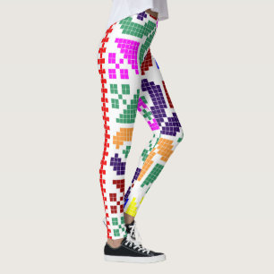 Legging modelo folk eslováquia motif étnico tradicional