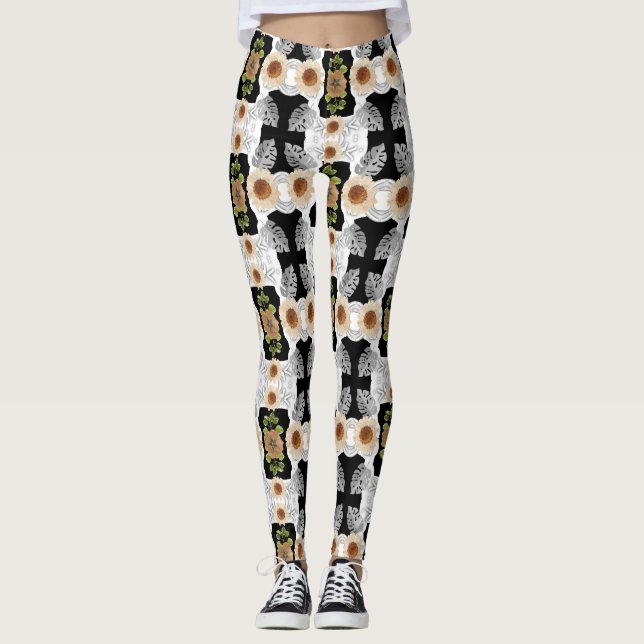 Legging Modern abstract floral art (Frente)