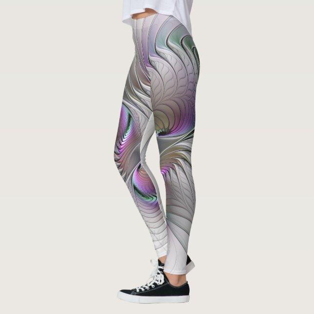Legging Modern Abstrato Shy Fantasy Figura Arte Fractal (Esquerda)