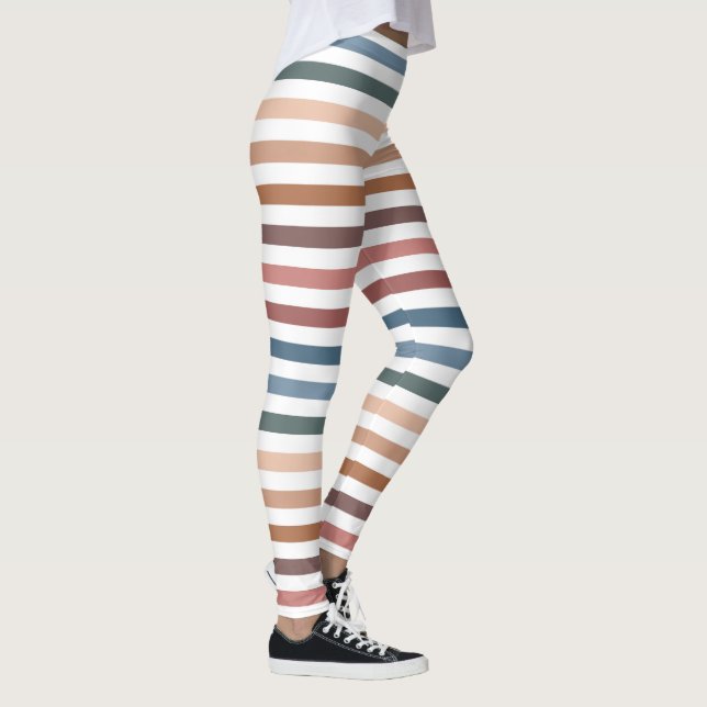 Legging Modern Boho Earth Tones Striped (Direita)
