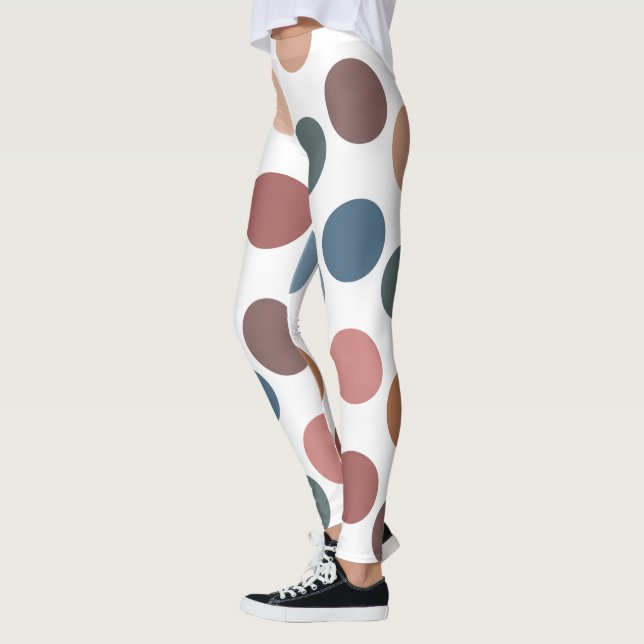 Legging Modern Boho Terracotta & Teal Polka Dot (Esquerda)
