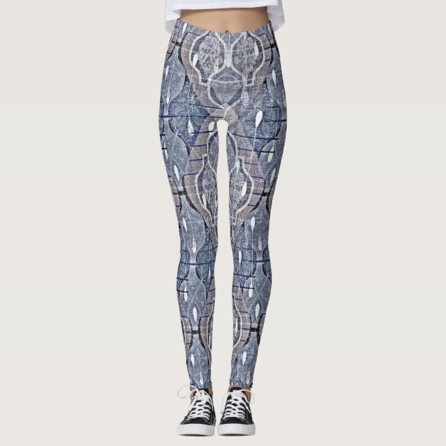 Legging Modern Cinza Atomic Ogee Contemporâneo (Frente)