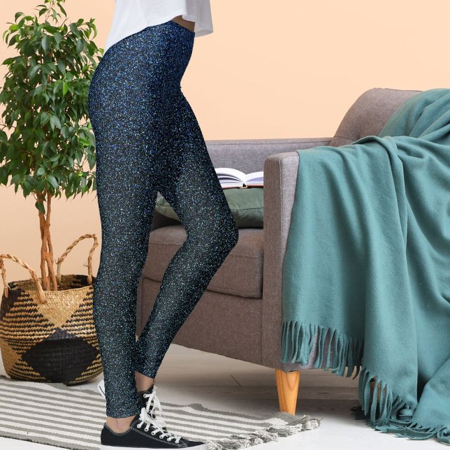 Legging Modern Cute Blue Glitter Shiny Pattern Chrismas (Criador carregado)