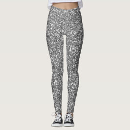 Legging Modern Cute Grey Glitter Sparkle Pattern Fun Gift 