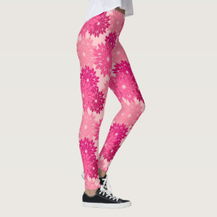 Legging Modern Floral Kimono Impressão, cor-de-rosa