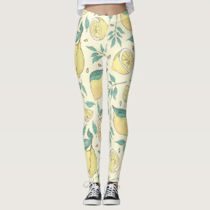 Legging Modern Lemon Citrus Summer Personalizado