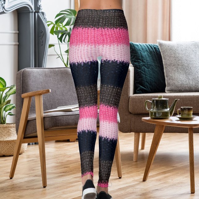 Legging Modern Multicolor Striped Knitted Woolen Texture (Criador carregado)