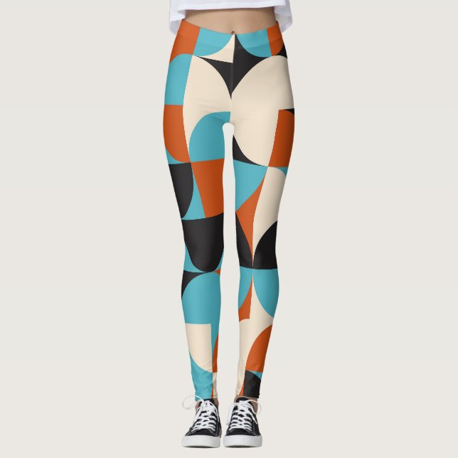 Legging Modern Vintage: Formas Geométricas Retroativas. (Frente)