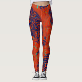 Legging Moderno azul laranja abstrato