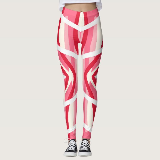 Legging Moderno clássico rosa branco "Ratti_Creative_Arts" (Frente)