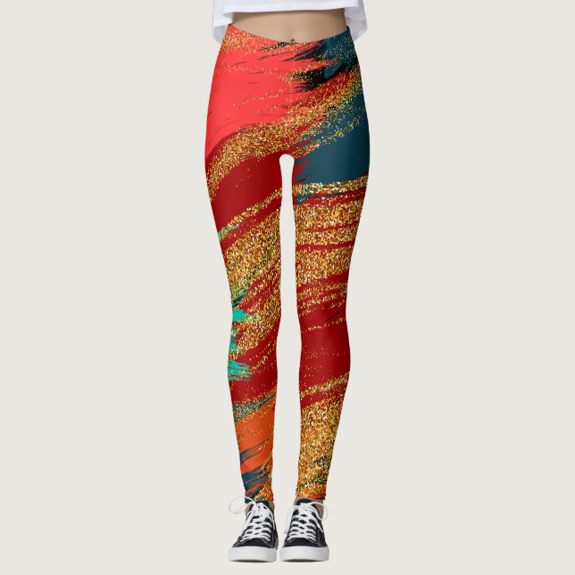 Legging Moderno colorido brilhante dourado  (Frente)