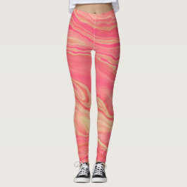 Legging Moderno Contemporâneo Tendência Amarelo e Rosa