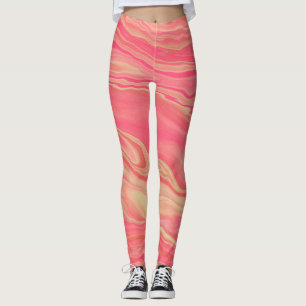 Legging Moderno Contemporâneo Tendência Amarelo e Rosa