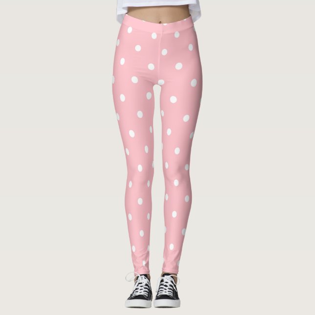 Legging Moderno coram os pontos brancos cor-de-rosa dos (Frente)